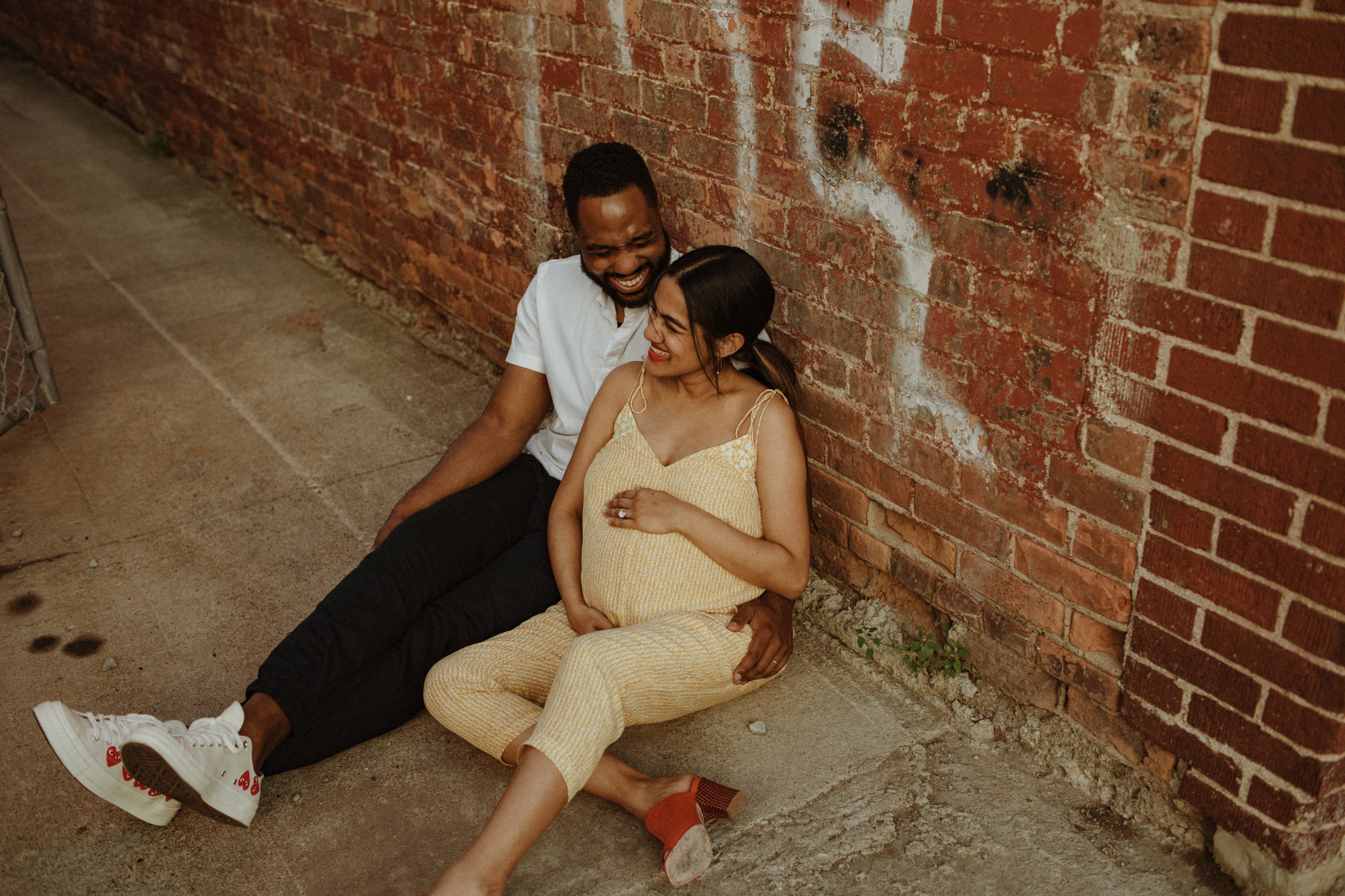 eastern market interracial couple maternity photoshoot detroit michigan