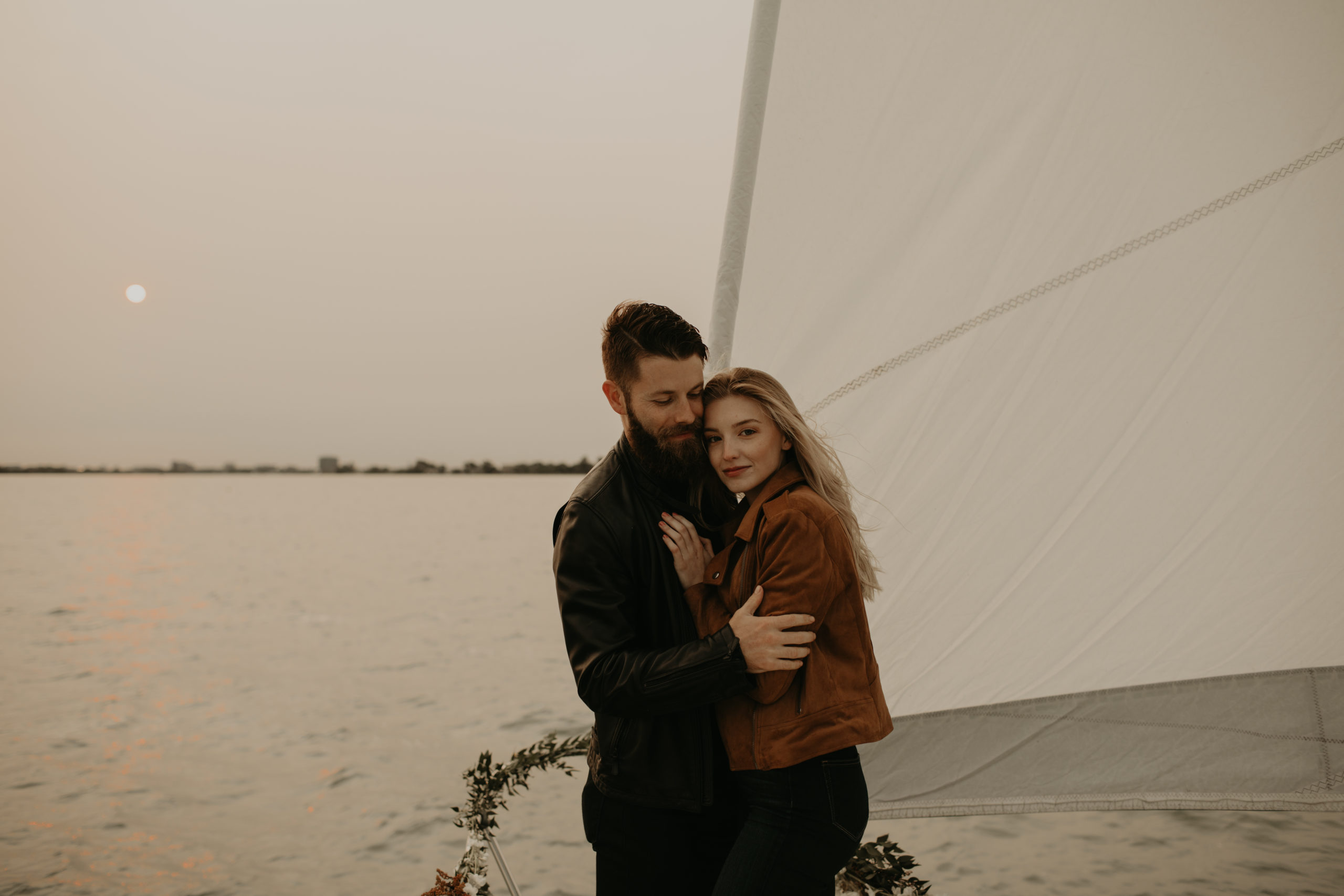 Detroit sailboat couples photoshoot